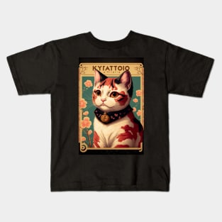 orange and white cat - Japanese style Kids T-Shirt